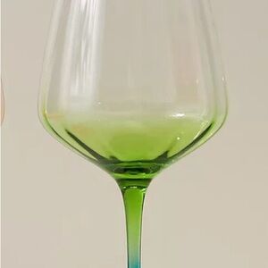 Anthropologie set of 4 Isla Spritz Red Wine Ombre Wine Glasses